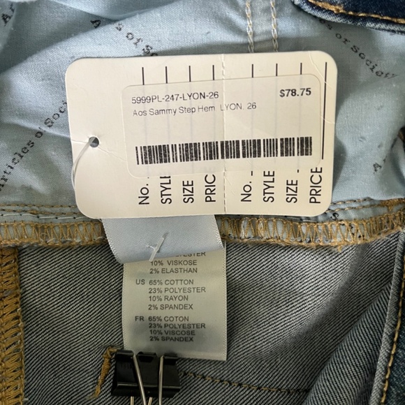 Articles of Society Skinny Jeans Ripped & Ragged Hem Size 26 NWT - Picture 10 of 11